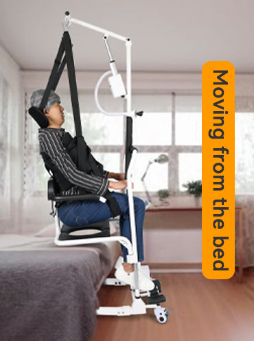 How to transfer a patient from bed to chair using a lift chair