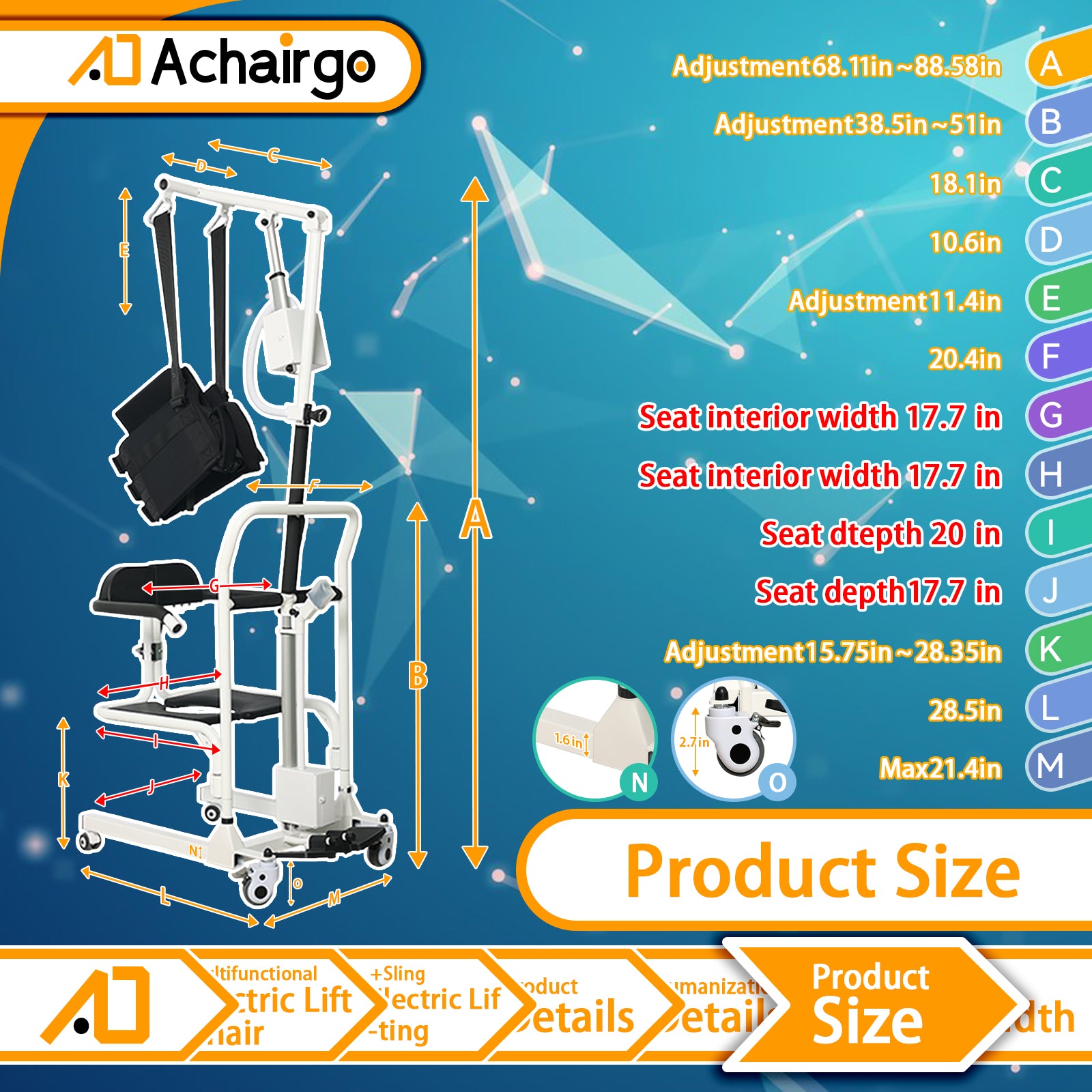 Electric Lift Patient Transfer Chair