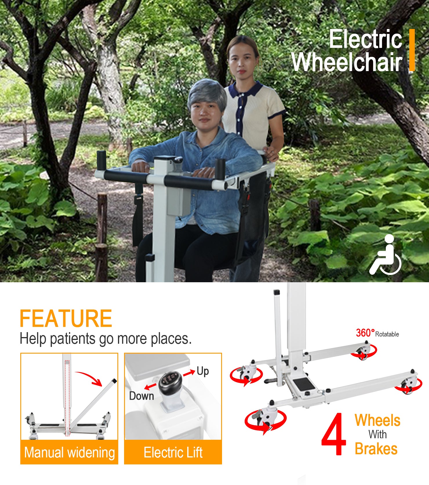 Electric Lift Transfer Patient to Car, Transport Device for Elderly Home Use, Disability Aid Product for Adults, Caregiver Supplies